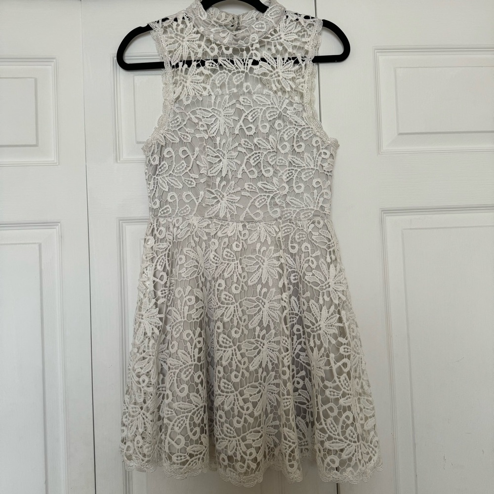 GB Lace White Flare Dress Size 3